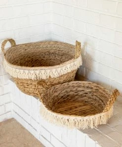 Natural Life Macrame Fringe Basket