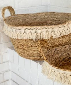 Natural Life Macrame Fringe Basket