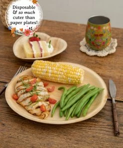 Natural Life Palm Leaf Plate Set Of 12