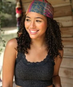 Natural Life Border Print Boho Bandeau Accessories