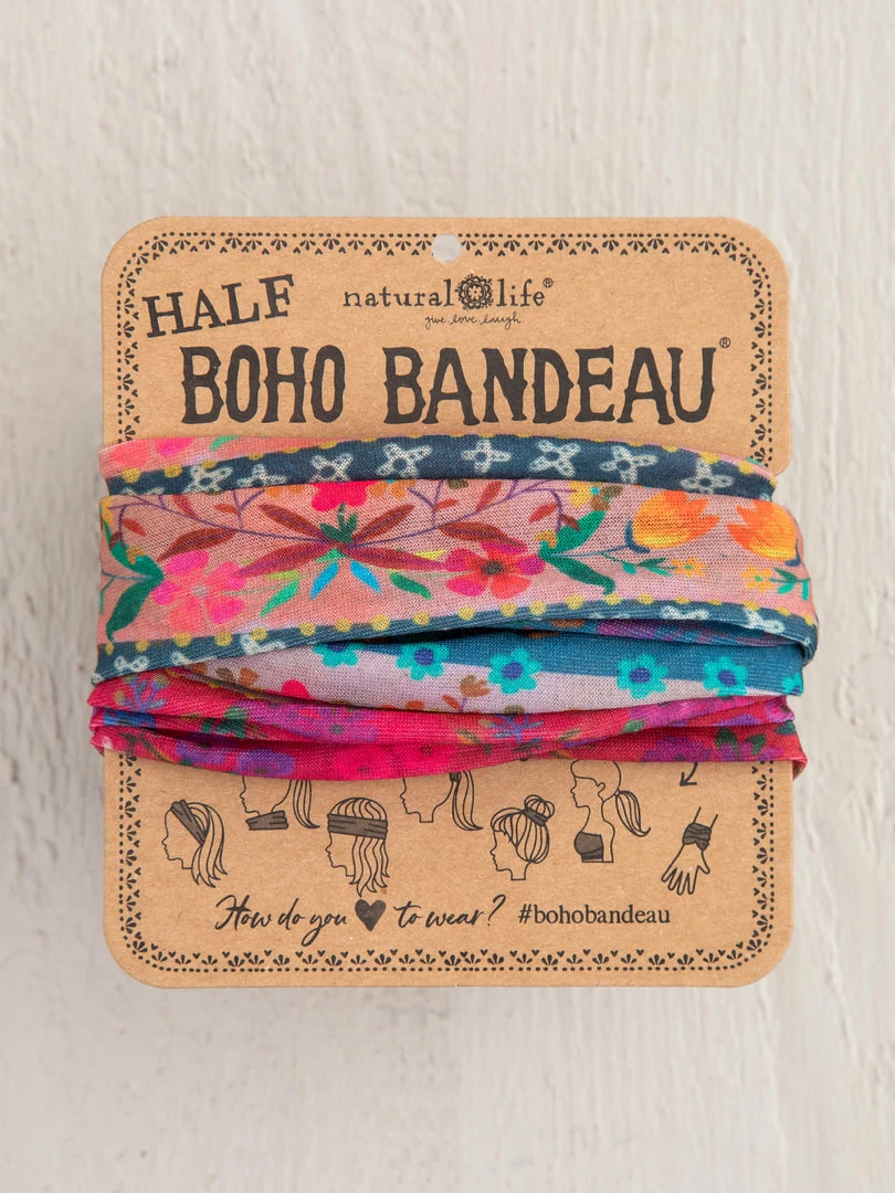 Natural Life Border Print Half Boho Bandeau 24 Natural Life Border Print Half Boho Bandeau