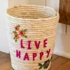 Natural Life Back To Campus Hand Embroidered Basket