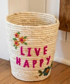 Natural Life Back To Campus Hand Embroidered Basket