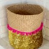 Natural Life Sequin Basket