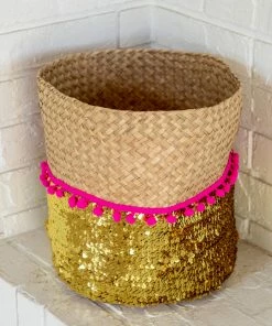 Natural Life Sequin Basket