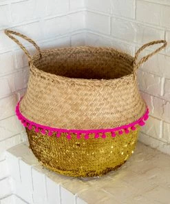 Natural Life Sequin Belly Basket