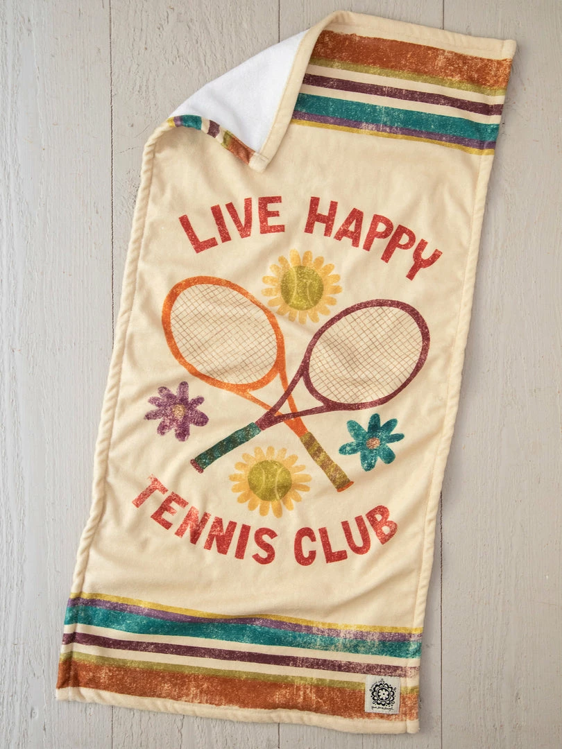 Natural Life Beach & Outdoors Live Happy Tennis Towel 4 Natural Life Beach & Outdoors Live Happy Tennis Towel