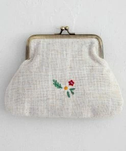 Natural Life Embroidered Coin Purse Back To Campus