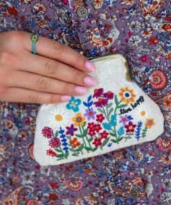 Natural Life Embroidered Coin Purse Back To Campus