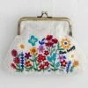 Natural Life Embroidered Coin Purse Back To Campus