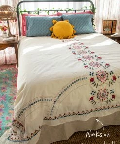 Natural Life Back To Campus Embroidered Coverlet