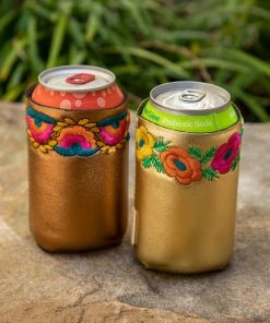 Natural Life Embroidered Drink Cozie Set