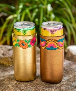 Natural Life Embroidered Drink Cozie Set
