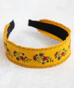 Natural Life Embroidered Velvet Headband