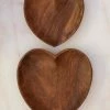 Natural Life Set Of 4 Wooden Heart Plates 2 Natural Life Set Of 4 Wooden Heart Plates