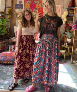 Natural Life Meadow Smocked Midi Skirt