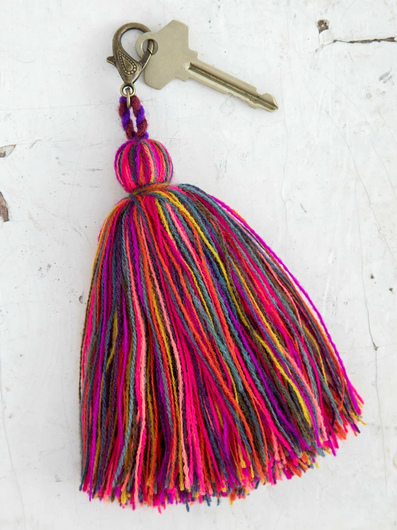 Natural Life Tassel Key Clip 3 Natural Life Tassel Key Clip