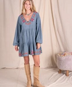 Natural Life Embroidered Taryn Dress CLOTHES