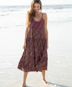 Natural Life Embroidered Harley Midi Dress NEW & TRENDING