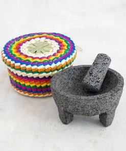 Natural Life SUMMER SHOP Molcajete & Tortilla Basket Set