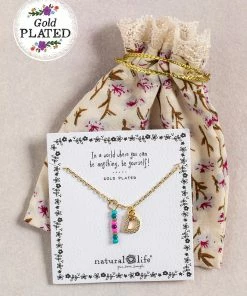 Natural Life Initial Charm Necklace Best Selling Gifts