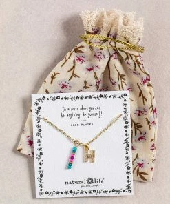 Natural Life Initial Charm Necklace Best Selling Gifts