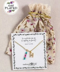 Natural Life Initial Charm Necklace Best Selling Gifts