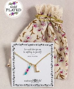 Natural Life Initial Charm Necklace Best Selling Gifts