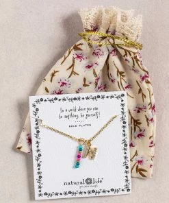 Natural Life Initial Charm Necklace Best Selling Gifts