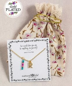 Natural Life Initial Charm Necklace Best Selling Gifts
