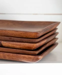 Natural Life Set Of 4 Wooden Plates