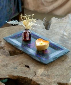 Natural Life HOME & LIVING Folk Flower Wood Platter