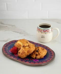 Natural Life HOME & LIVING Folk Flower Wood Platter