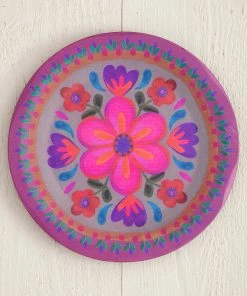 Natural Life HOME & LIVING Folk Flower Wood Platter