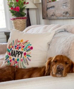 Natural Life Hand Embroidered Pillow NEW & TRENDING