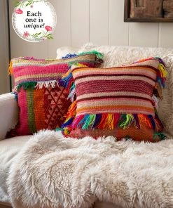 Natural Life Back To Campus Peruvian Fringe Pillow
