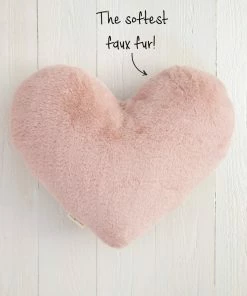 Natural Life Back To Campus Faux Fur Heart Pillow