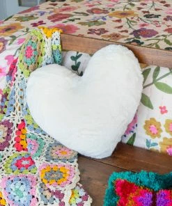 Natural Life Back To Campus Faux Fur Heart Pillow 17 Natural Life Back To Campus Faux Fur Heart Pillow
