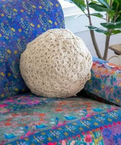 Natural Life Crochet Pillow