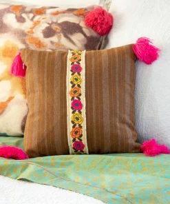 Natural Life Back To Campus Tesoro Embroidered Pillow