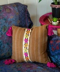 Natural Life Back To Campus Tesoro Embroidered Pillow