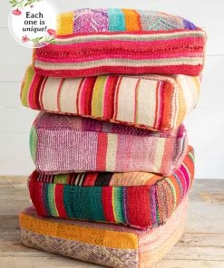 Natural Life Back To Campus Vintage Peruvian Pouf