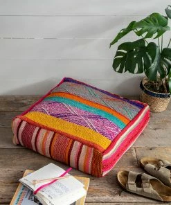 Natural Life Back To Campus Vintage Peruvian Pouf
