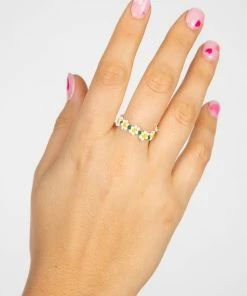 Natural Life Beaded Daisy Ring 12 Natural Life Beaded Daisy Ring