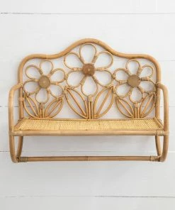 Natural Life Floral Rattan Wall Shelf