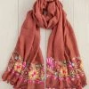 Natural Life Embroidered Pom Pom Scarf SUMMER SHOP 2 Natural Life Embroidered Pom Pom Scarf SUMMER SHOP