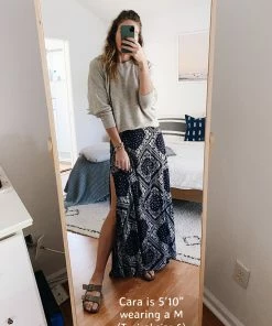 Natural Life Ginger Side Slit Maxi Skirt