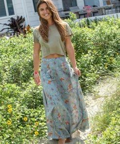 Natural Life Ginger Side Slit Maxi Skirt