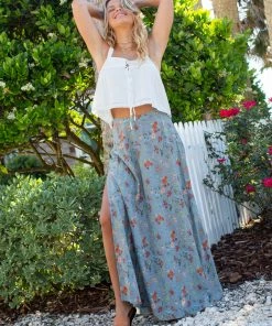 Natural Life Ginger Side Slit Maxi Skirt