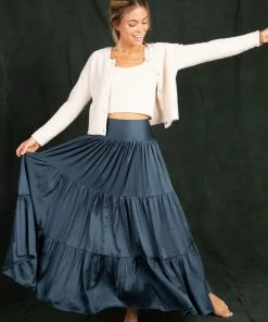 Natural Life NEW & TRENDING Satin Hanna Maxi Skirt
